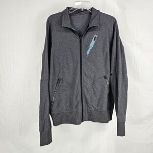 Lululemon Warm up Track Jacket Men's Size Large Gray Full Zip Yoga Workout Run